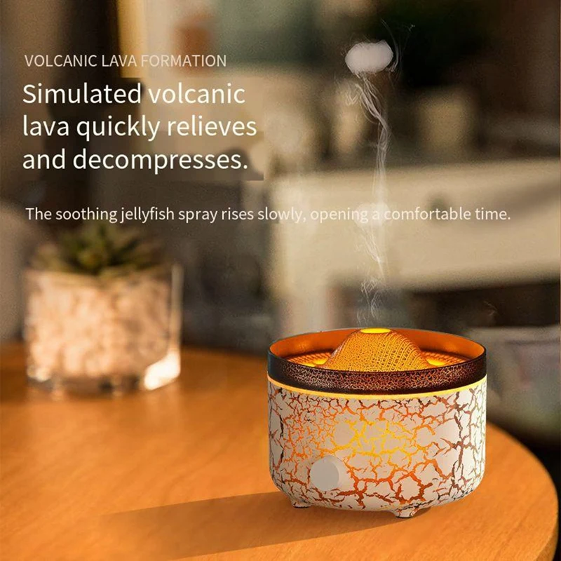 

560ML Aromatherapy Humidifiers Diffusers 3D Simulated Flame Air Humidifier Smoke Ring Spray Room