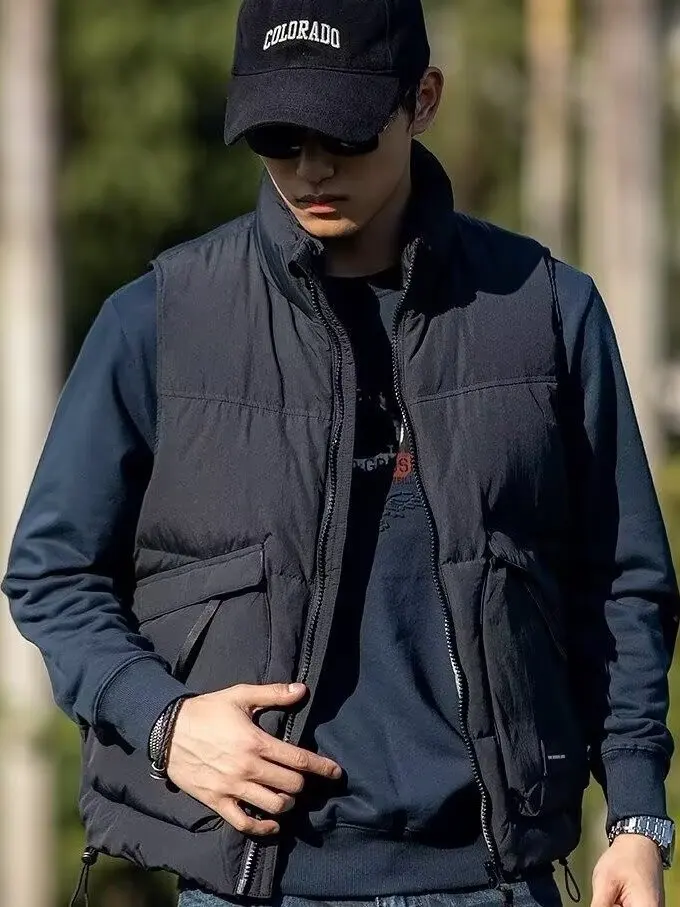 

Мужской повседневный хлопковый жилет для активного отдыха, теплый, для работы на улице, осенне-зимний, для рыбалки и походов, с декоративной молнией, из полиэфирного волокна