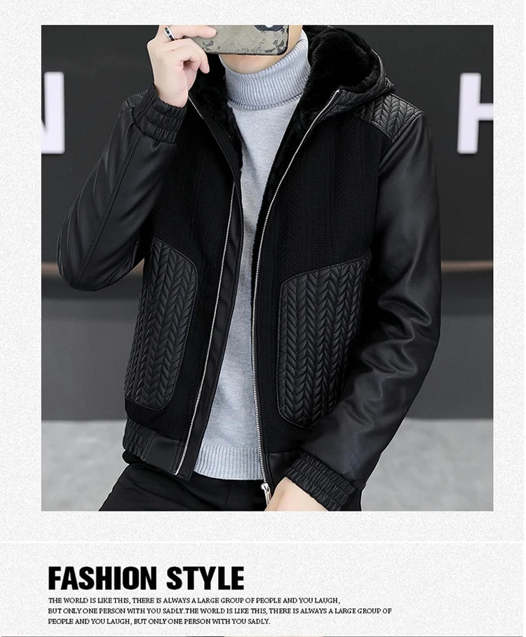 Casual 2025, Winter männer Verdicken Mit Kapuze Fleece Jacken Streetwear Winddicht Warme Plüsch Mäntel Jugend Slim Fit Tops Gepolsterte Parkas – Detail 15