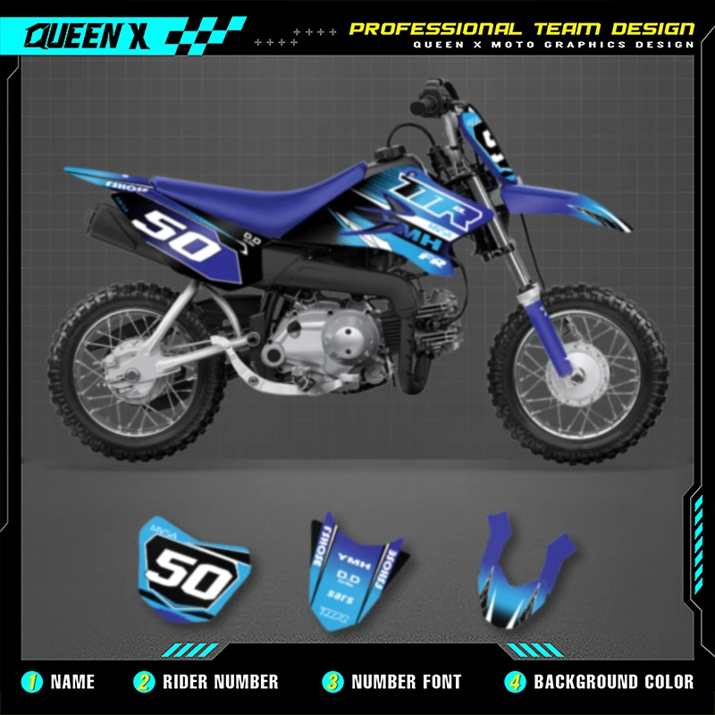 

Queen X MOTOR For YAMAHA TTR50 TTR 50 2006-2021 Cusotm Team Motorcycle Graphics Background Decal Stickers Kits