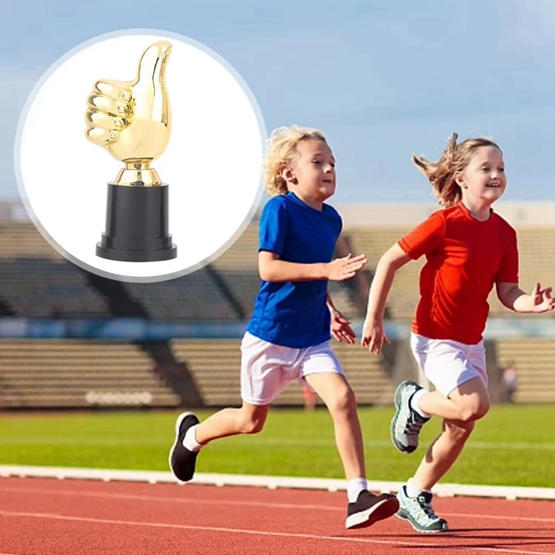 BAAG-8PCS Thumbs Up Trophy Football Trophy Encouragement Mini Victory Trophies Award Prizes 5Inch High For Home Desktop Decor