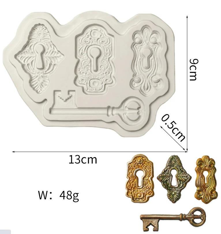 Key Lock Core Silicone Mold  DIY Party Cake Decorating Tools Candy Chocolate Gumpaste Moulds