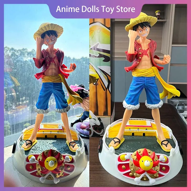 One Piece Thousand Sunny Luffy 50cm Action Figure Cartoon Statue Model Toy Room Desktop Decoration Collection Kid Birthday Gift