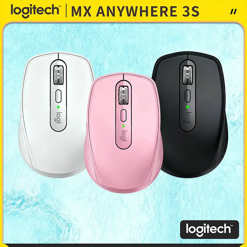 

Logitech MX Anywhere 3S Wireless Mouse - Darkfield 8K DPI, MagSpeed Scroll, Silent Click, Anti-Slip Grip, Multi-OS for Work