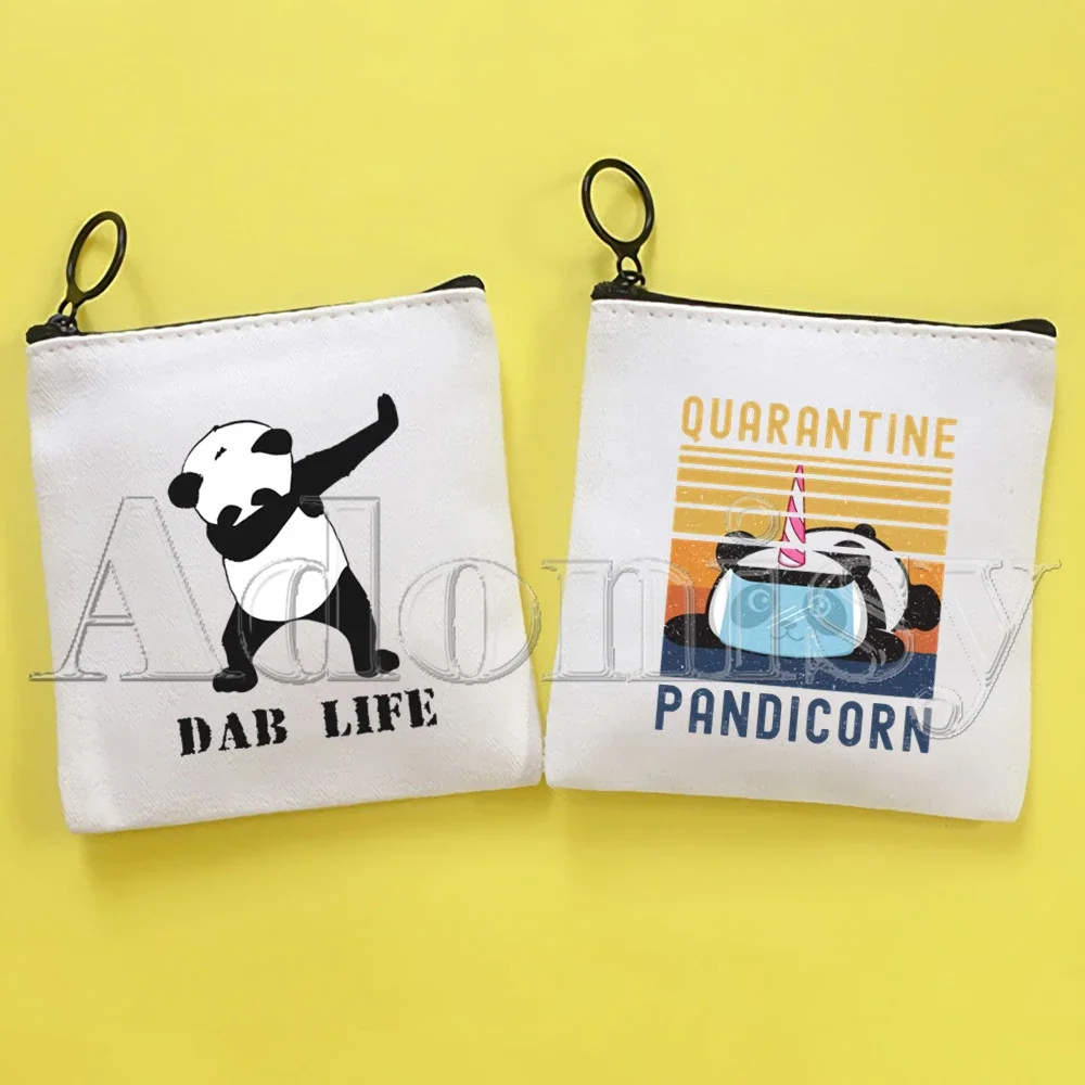 Panda Coin Purse Vintage Mini Wallet Change Pouch Household Portable Keys Card Storage Card Bag Zipper