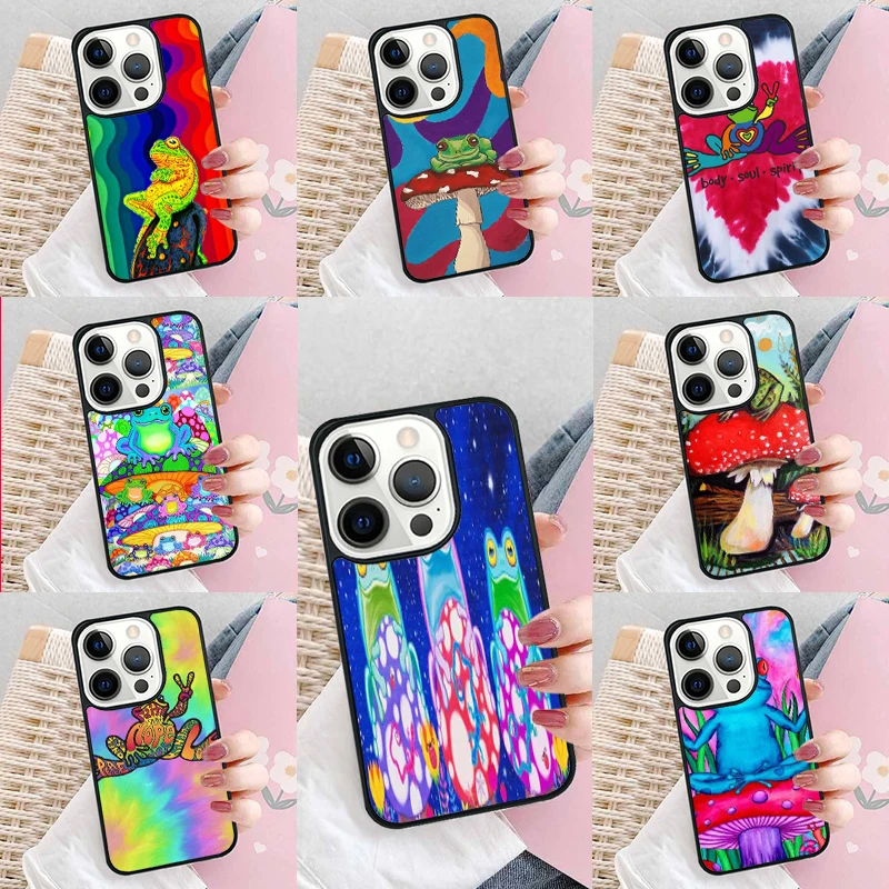 Frong Froggy Art Groovy Hippie Soft Phone Case Cover for iPhone 16 Promax 15 Pro 13 14 Plus 11 12 Mini XR XS MAX Coque