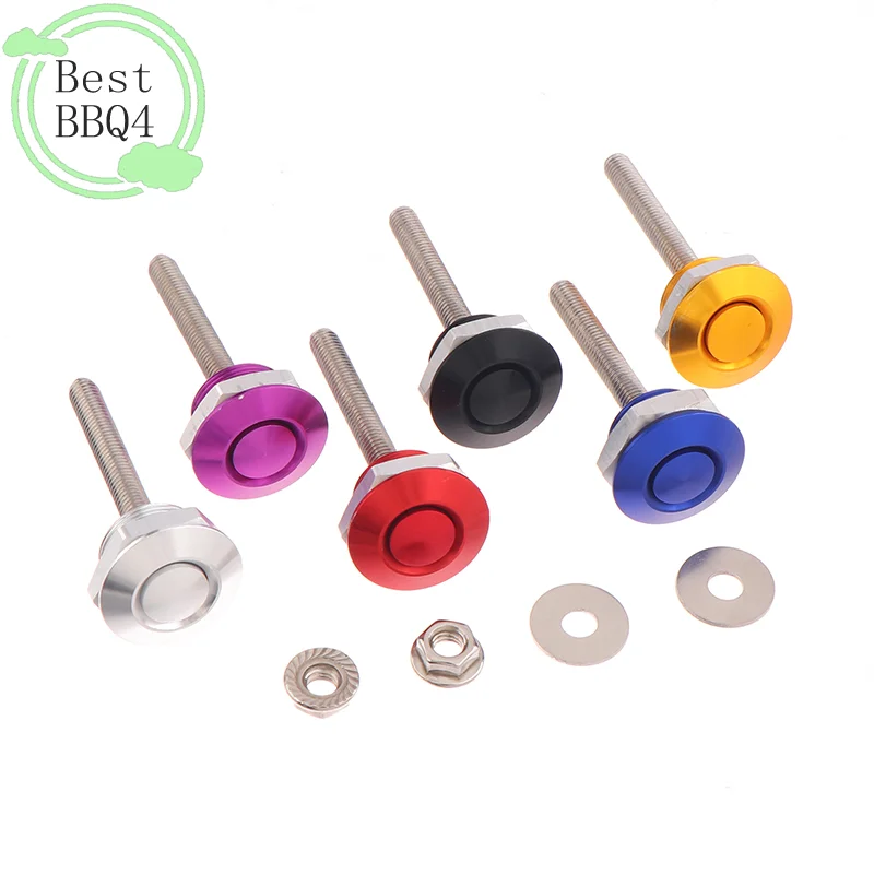 (BBQ4)Universal 25mm Car Push Button Bonnet Hood Pin Lock Clip Kit Quick Release Latch Engine Bonne Exterior Parts