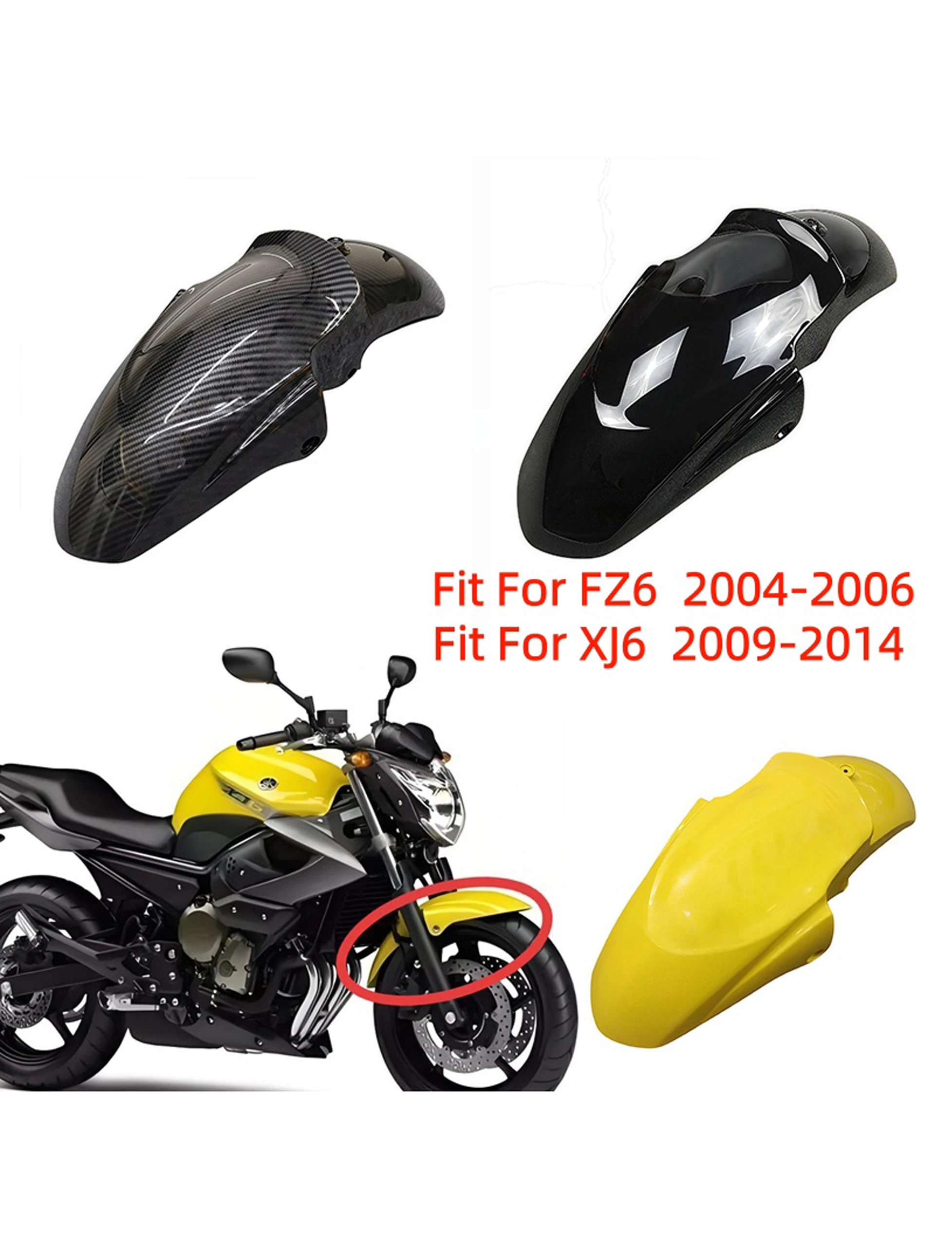 Garde-boue de garde-boue de pneu avant FZ6N adapté pour YAMAHA FZ-6N FZ-6S FZ-6R XJ6 2009 – 2014, accessoires de protection contre les éclaboussures de roue de moto