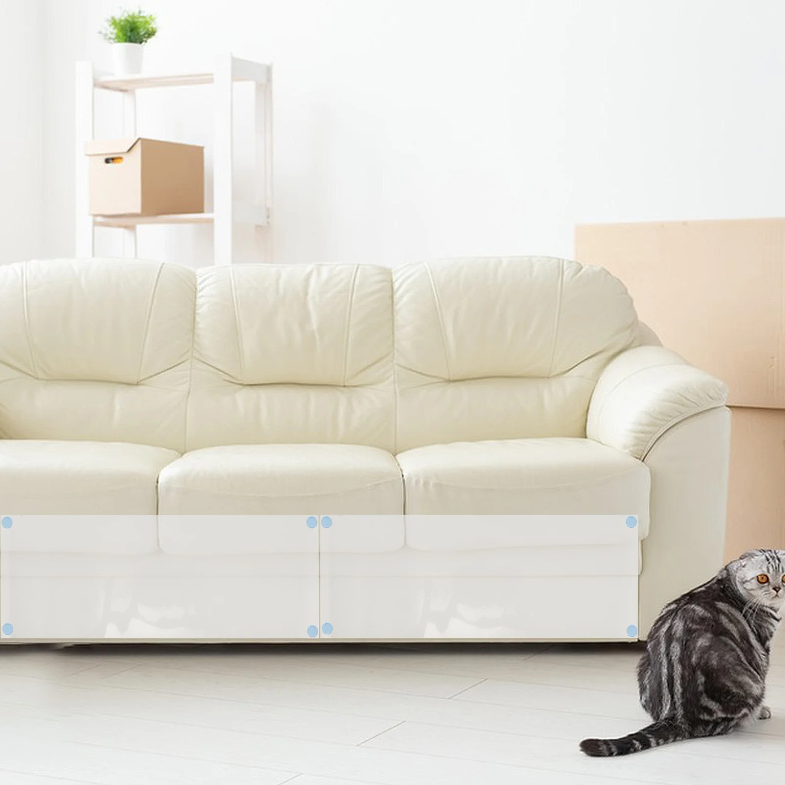 

4pcs Pvc Cat Scratch Protector Self-Adhesive Tape For Furniture Sofa Wall Corner Protection Cuttable Durable Sticker Pet Couch