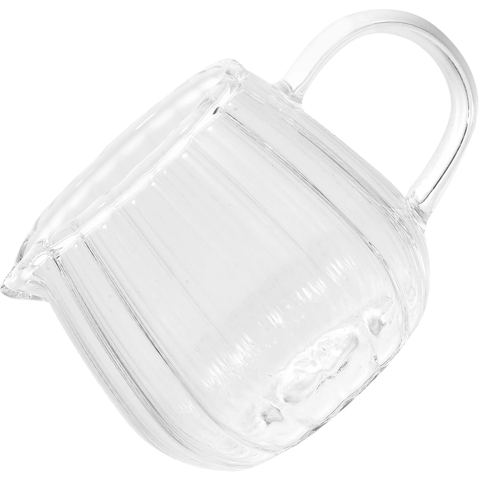 

Striped Milk Bottle Ribbed Coffee Jar Froth Frother Cup Steaming Pitcher Container