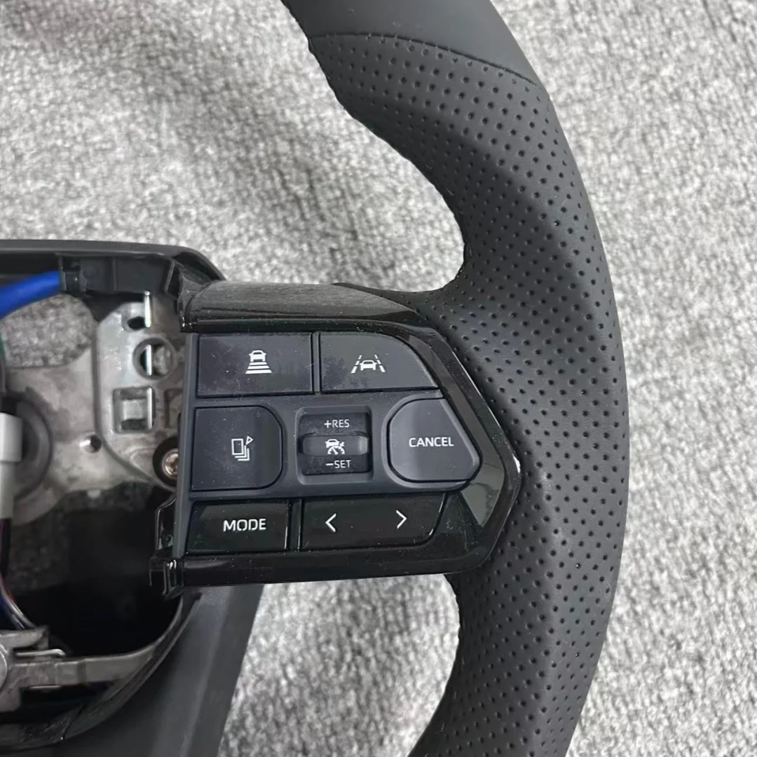 High Quality GR Leather Steering Wheel for Toyota LC300 LC200 Prado Fortuner Hilux Corolla Camry Crown RAV4 Tacoma 4Runner