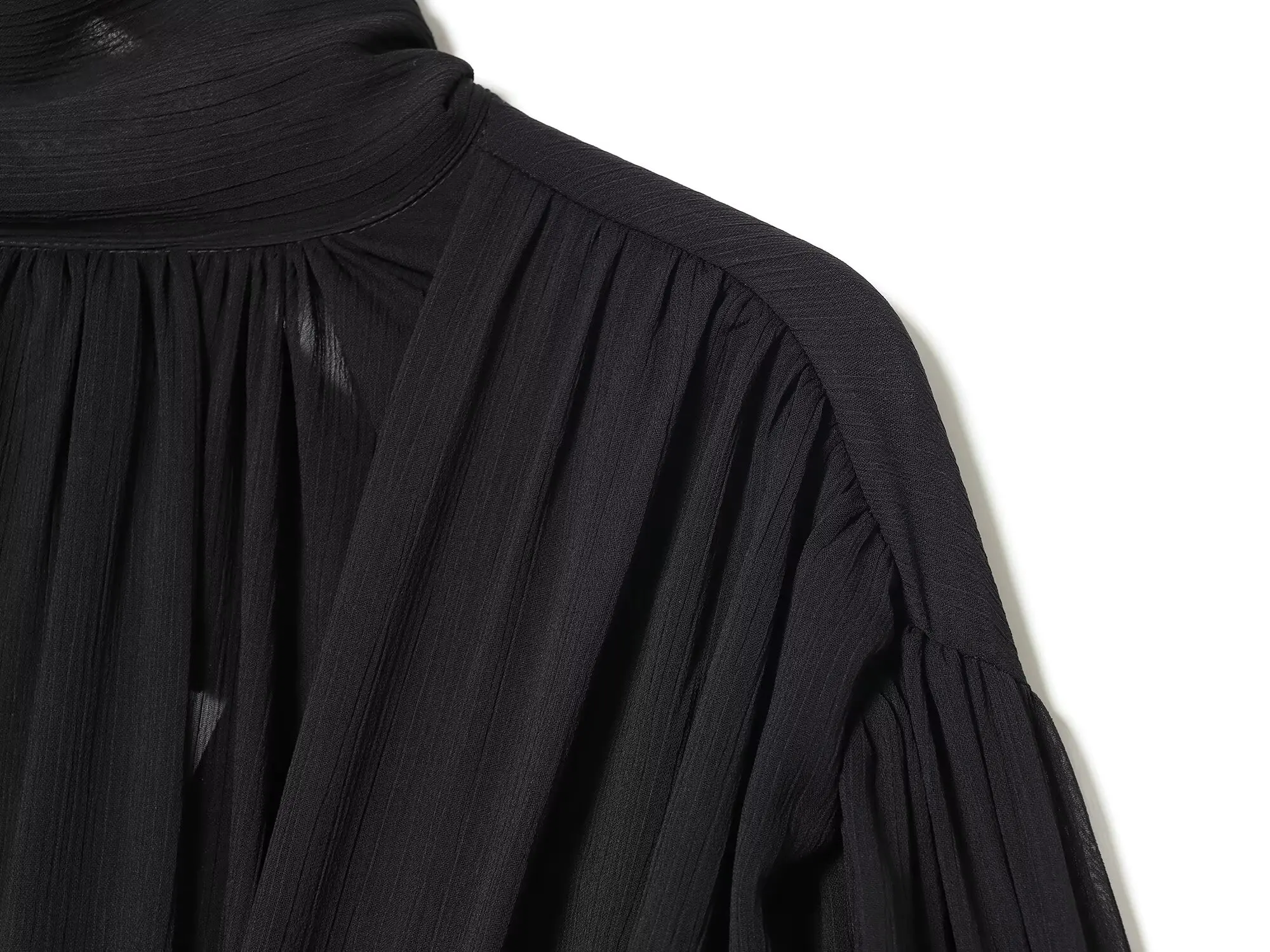 BSAY Transparentes Ballon-Stil-Hemd für Damen, modisch, Herbst und Winter, lange Ärmel, Bluse, Straßenkleidung, Hemden, schickes Damen-Top