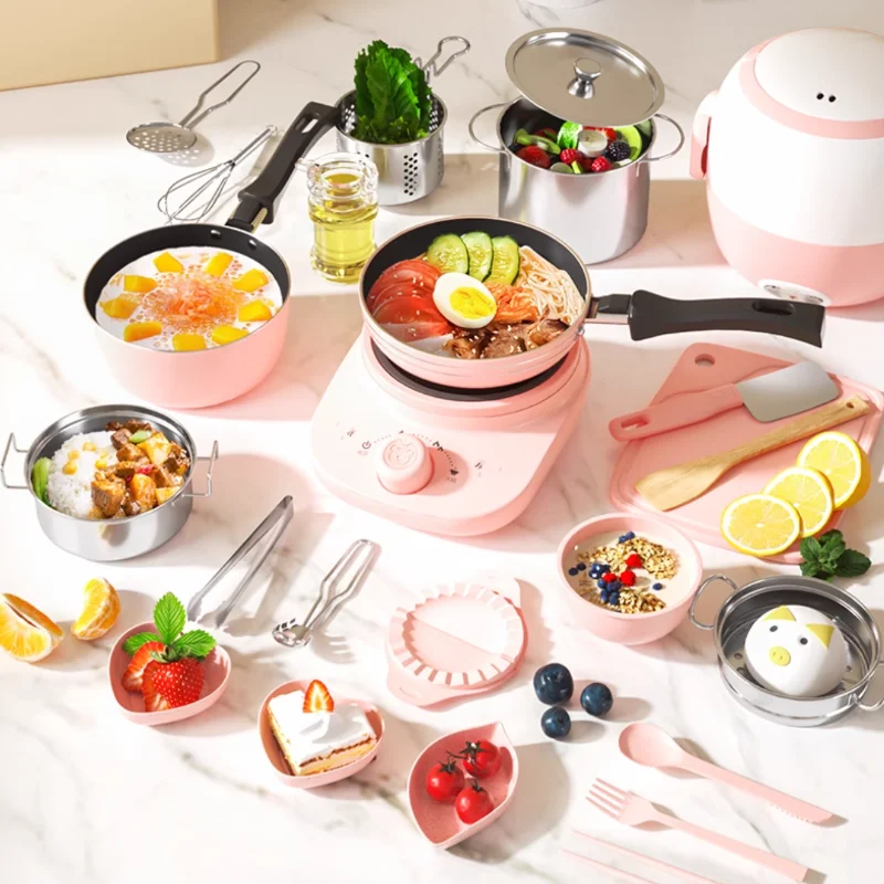 18/24/48Pcs Mini Kitchen Set to Make Real Food Cooking Electric Furnace Stainless Steel Supplies Play House Toys for Kids Gifts