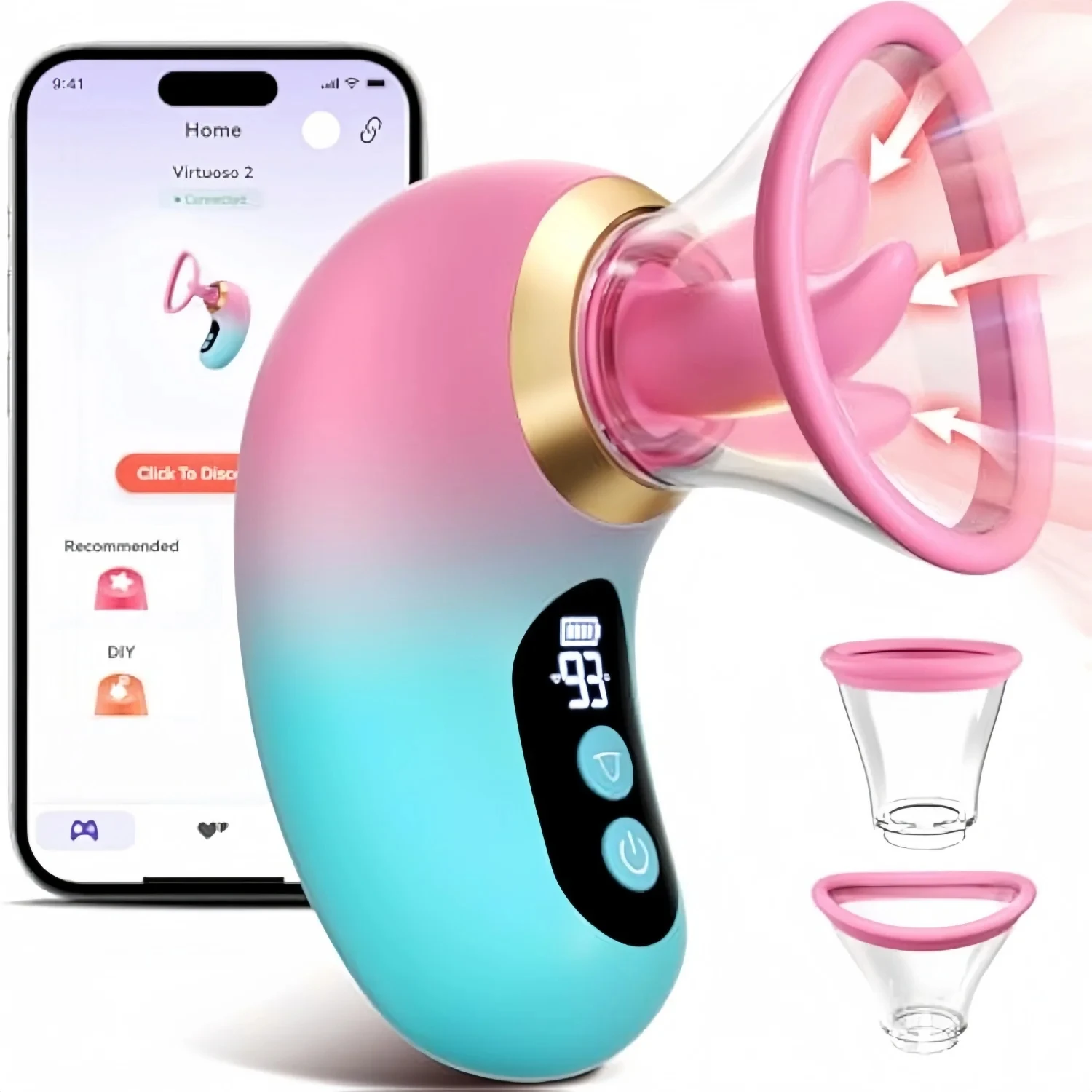 Mehrfarbig geformter 5-in-1-Vibrator für Frauen, 3 Zungenleckfunktionen, LCD-Display, abnehmbarer Klitorisstimulator, Sexspielzeug für Erwachsene