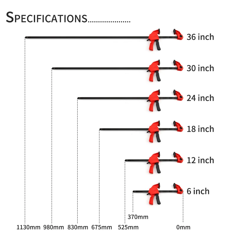 Imagem -02 - Heavy Duty f Clamp Quick Ratchet Release Clip Bar Madeira Trabalhando Grampos Ferramenta Mão Novidades Estilo 12 18 24 30 36 1pc