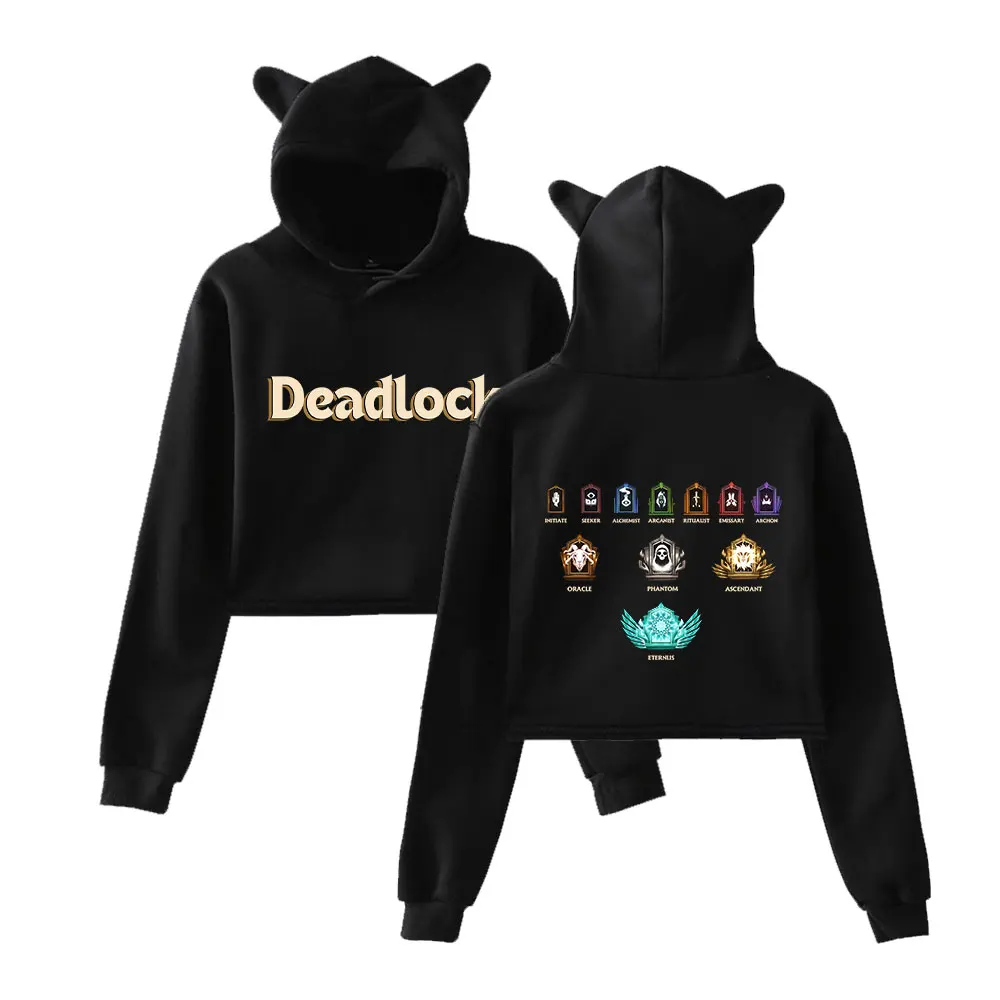 

Hot Game Deadlock Vintage 90s Hoodie Streetwear Hoodie Merch Hoodies Sweatshirts for Girls Cat Ear Crop Sweatshirts
