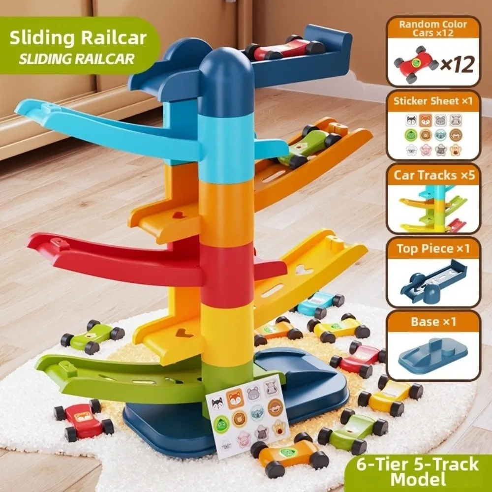 Track Building Racing Track Car Gravity Powered Puzzle Design Gravity Rail Car Educational Multi-layer Parking