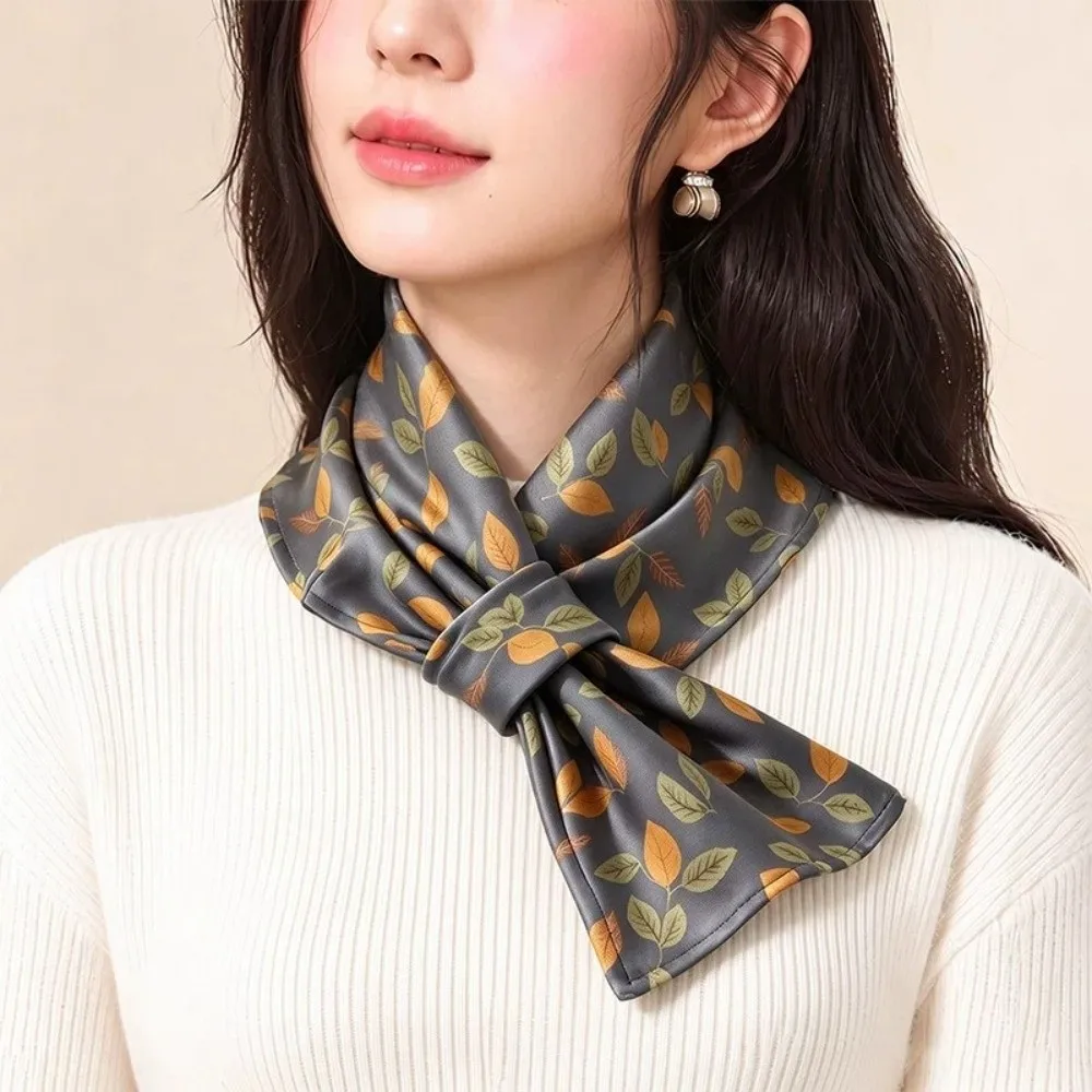 Khaki Letter Print Women Winter Scarf With Pocket Soft Fabric Neck Warmer Scarf Thickened Neck Protection Warm Neck Wrap