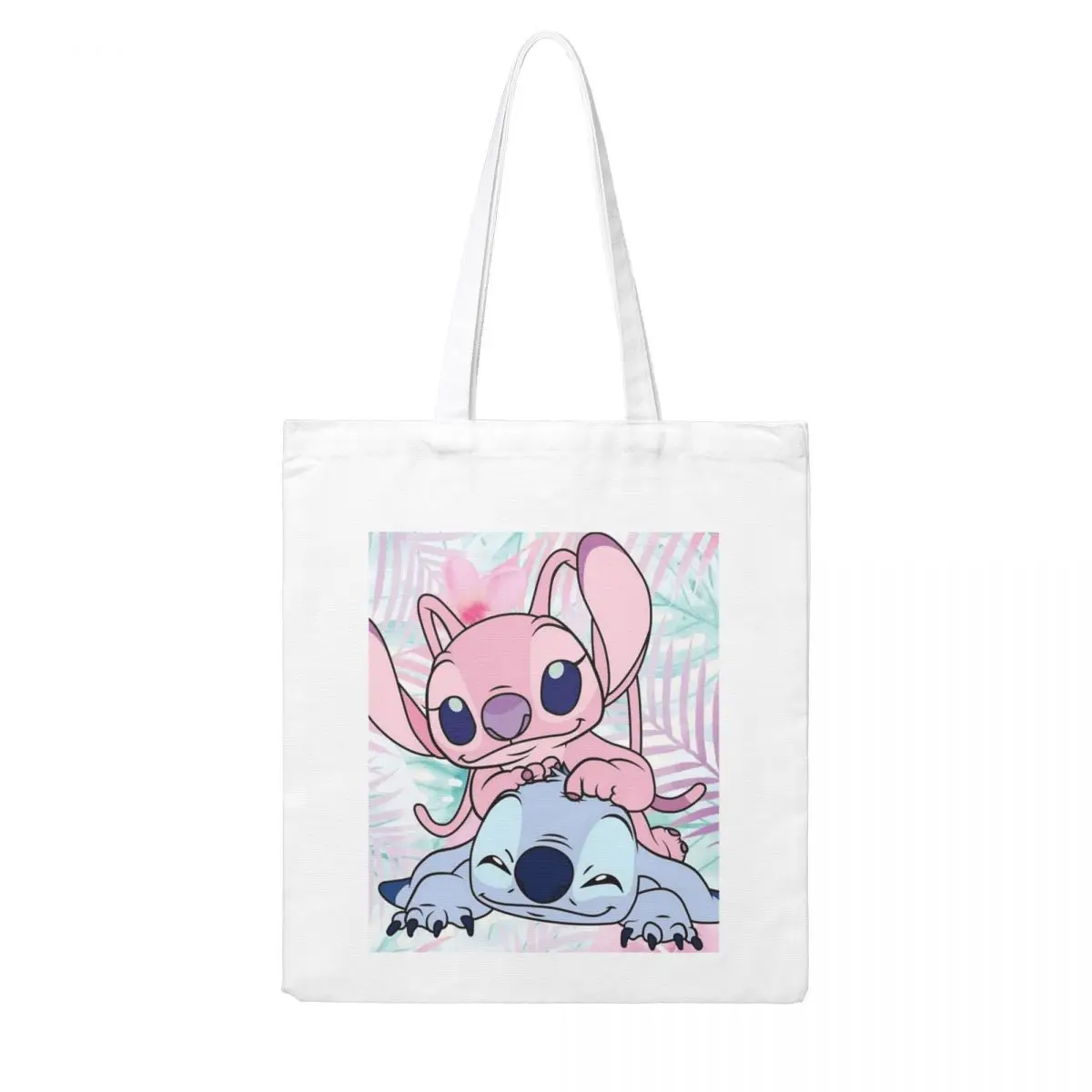 Unisex Stitch And Angel Tote Bags Large Capacity Grocery Bag for Girl Handbags