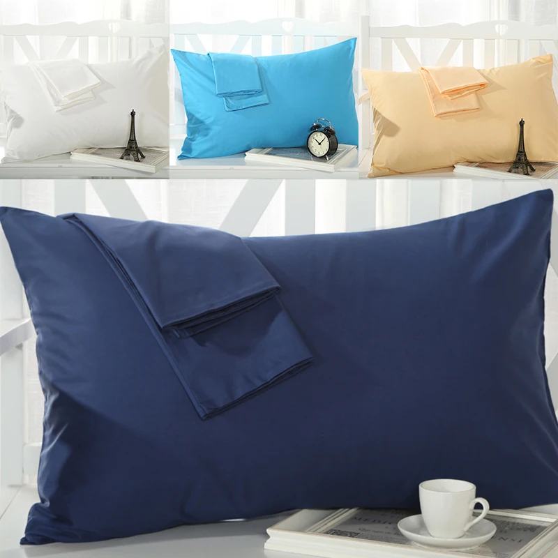 1pc 100% Cotton Pillowcase Soft Pure Egyptian Cotton 400 Thread Count Solid Color Pillow Cover Multi-color Travesseiro 48*74cm