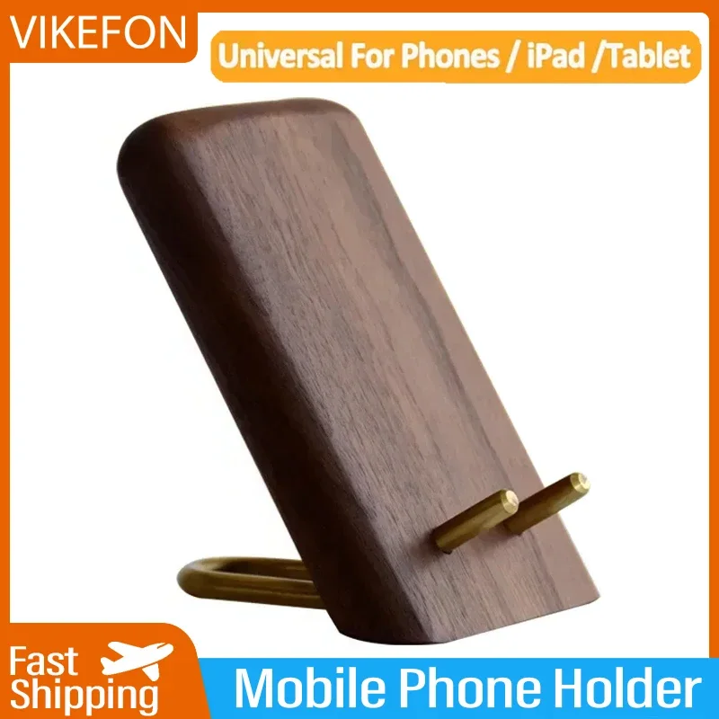 Vikefon Lazy Desktop Tablet Halter Universal Tisch Handy Unterstützung Handy halter Holz Walnuss Ständer für iPhone Samsung
