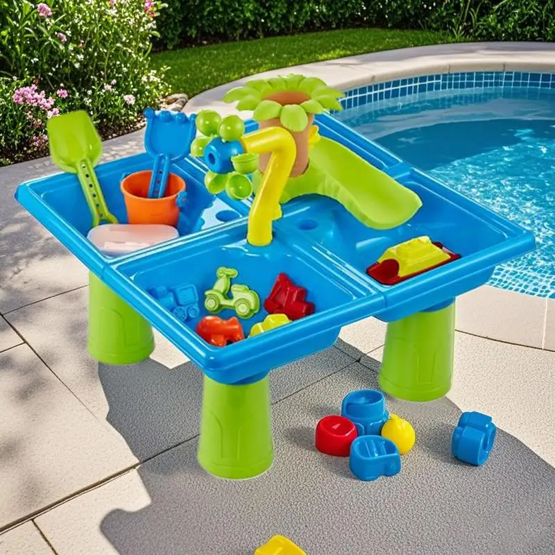 Outdoor Sand Table Sand And Water Table Beach Toys Educational Sensory Playset Bath Game Accessories Garden Toy For Indoor Boys
