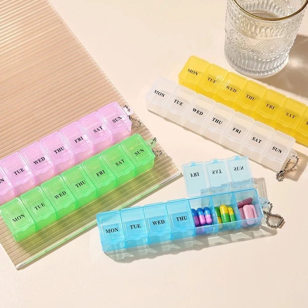 New Hot 7 Days Weekly Mini Portable Small Pill Box Cases 7 Grids Organizer Storage Container for Vitamin Fish Oils Supplements