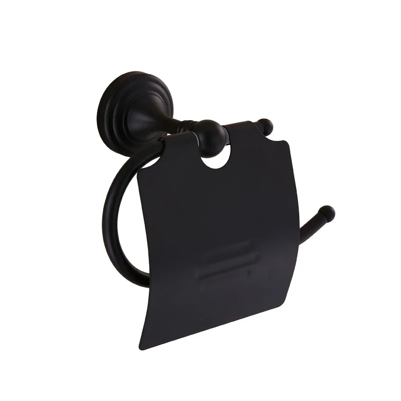 AUSWIND Antique Black Copper Toilet Paper Rack European Bathroom Paper Box Toilet Paper Holder wall mount L