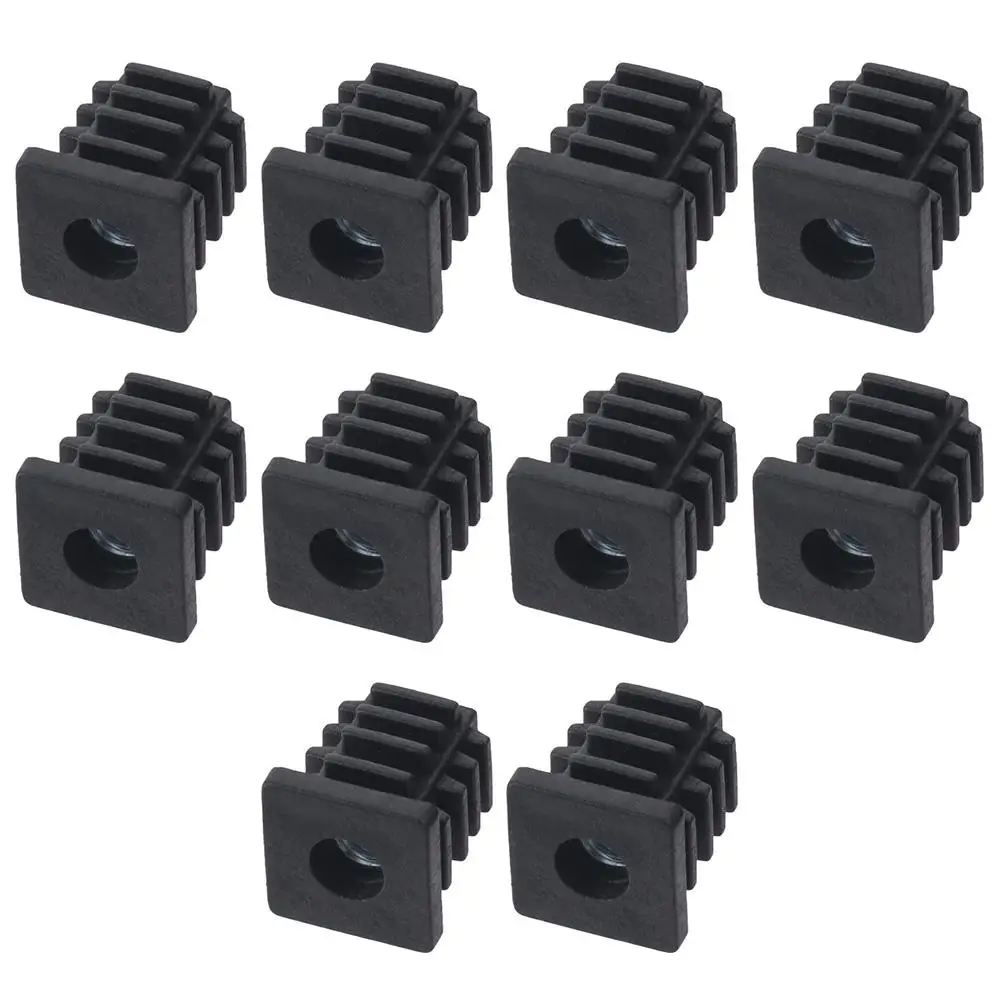 Square Pipe Plugs Fashion Balance Wihtout M6 Hole Blanking End Caps Adjustable Plastic Wheel Accessories Home