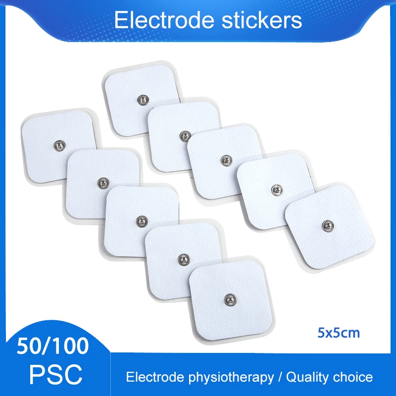 50/100pcs 5*5cm Square TENS Non-woven Self Adhesive Electrode Pads for Muscle Stimulator Tens Machine Pads TENS Unit Patches