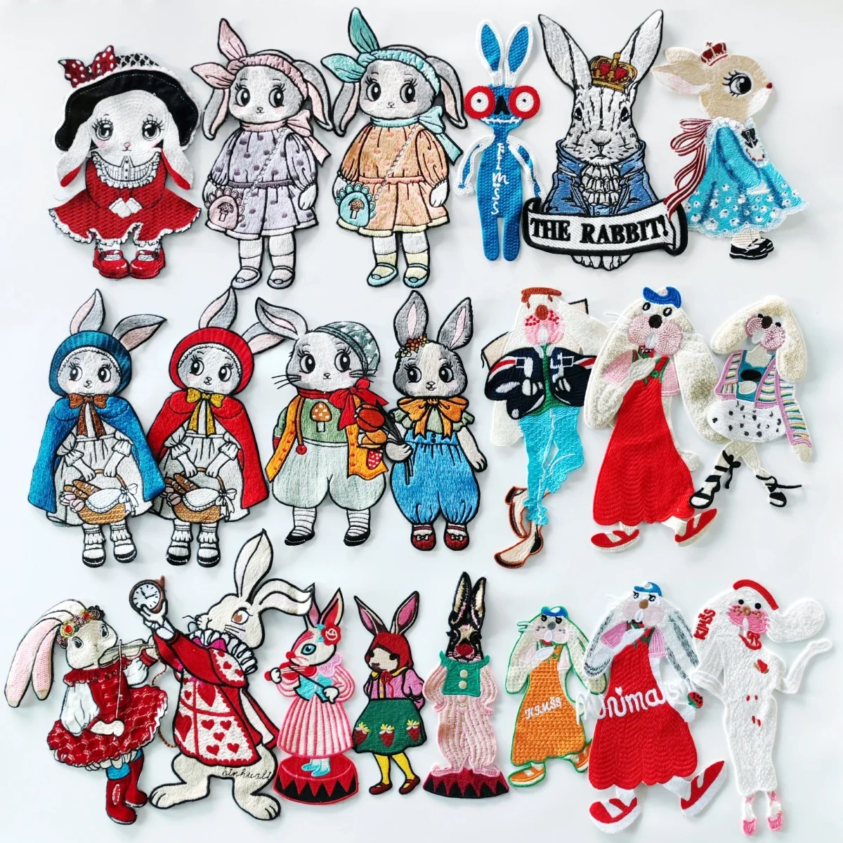 Embroidery New Fashion Rabbits Badges,cartoon Appliques,rabbit Patch,animal Patches for Clothing DIY Accessory WF231101