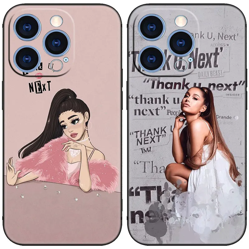 Ariana-Grande Thank U Black Phone Case For Apple iPhone 15 Pro Max 15 14 13 12 Pro Max Mini 11 Pro 7 8 Plus XR X XS SE 2020 2022