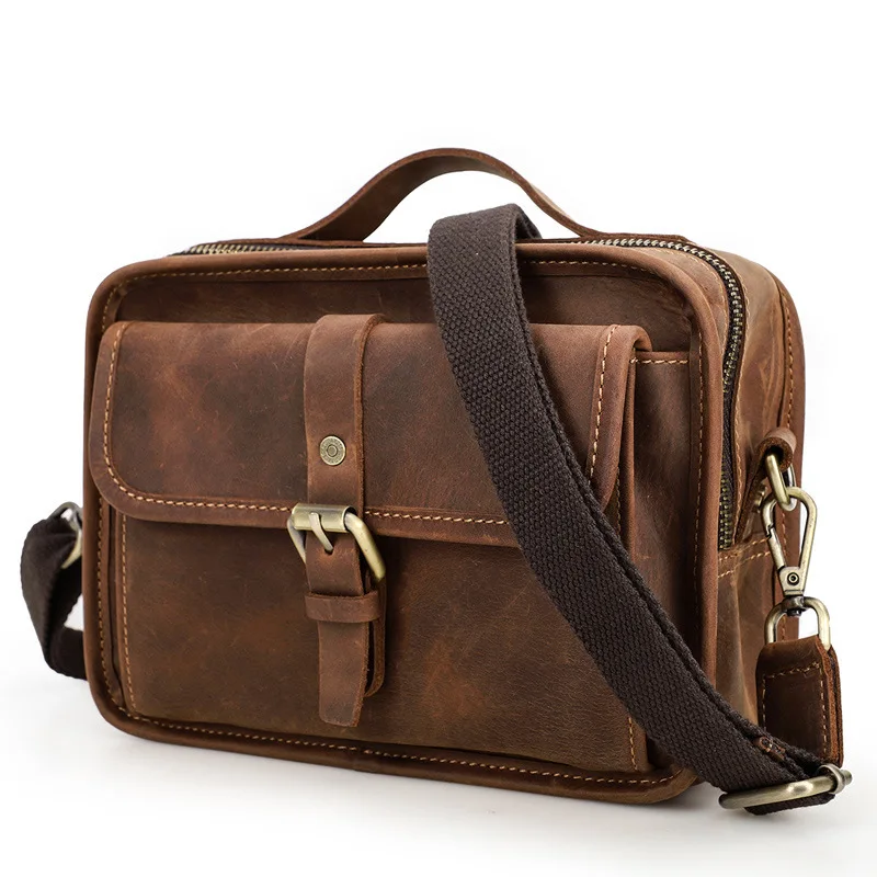 Nouveau Style britannique peau de vache une épaule bandoulière peut s'adapter 7.9 pouces Ipad sac pour hommes sacs à main en cuir véritable femme sacs à poignée supérieure