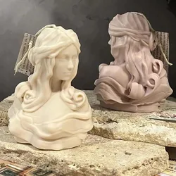DIY Large Goddess Medusa snake head Candle Silicone Mold Mithus David Half Face Statue Epoxy Resin Silicone Mold Home Decor