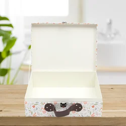 Vintage Decor Portable Storage Box Paper Gift Suitcase Wedding Party Supplies Mini Festival Holder Bride