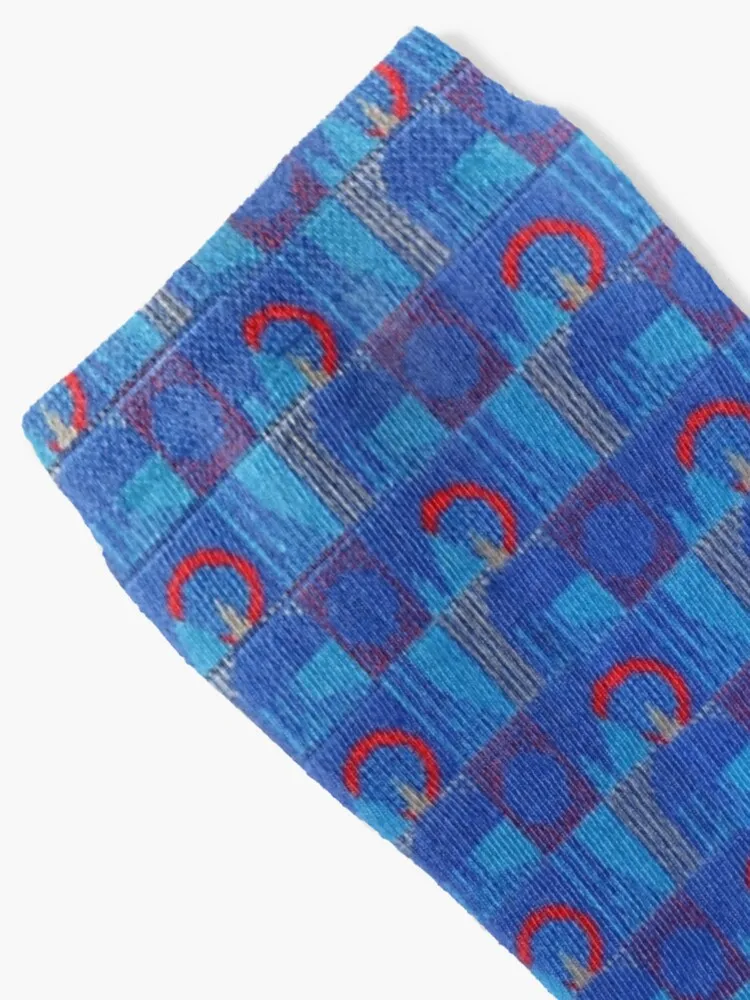 London Underground Central line print Socks Anti-Slip Socks