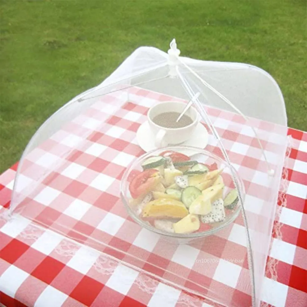 Pieghevole Food Mesh Cover pieghevole Food Cover tenda Dome Net ombrello Picnic Kitchen Mesh Anti Fly Mosquito ombrello Kitchen Gadget