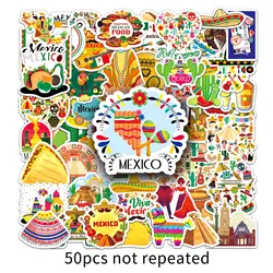 50Pcs Toy Stickers Mexico Style Totem Skateboard Guitar Suitcase Freezer Motorcycle Graffiti Decal Waterproof Jewelry stickers