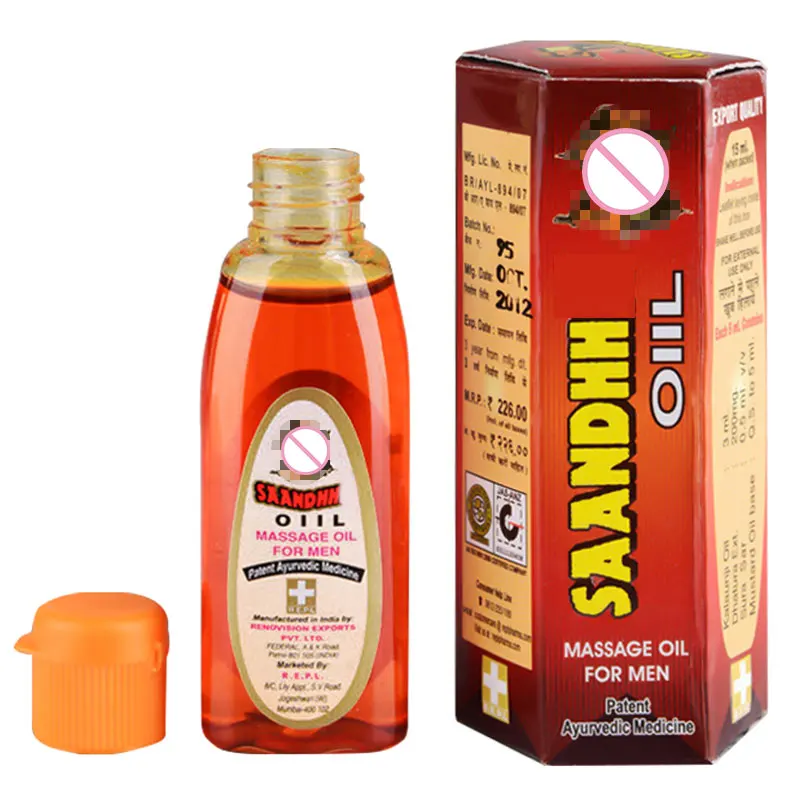 15ml Indian Oil Strong Man XXL Big Dick Penis Increase Sex Love Delay Spray Massage Oil Long Time 60 Minutes Sex Cream Men