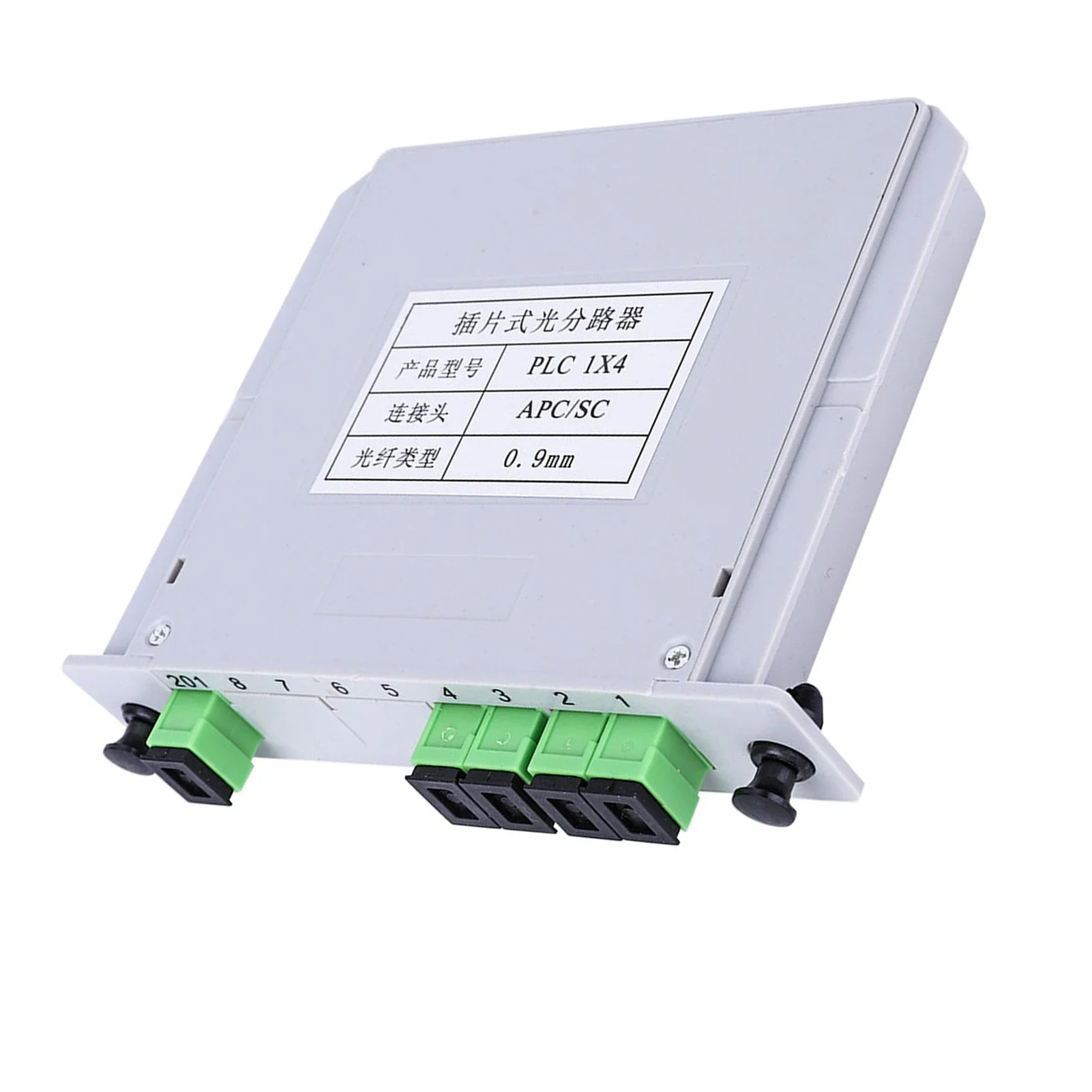 Módulo divisor de fibra óptica PLC monomodo SC APC divisor óptico de hoja 1X4