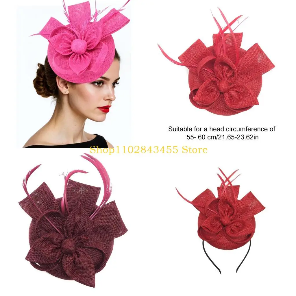 49MC Delicate Flower Meshes Fascinator Headpiece Adjustable Wedding Headpiece