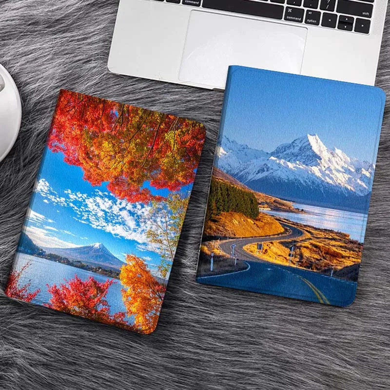 

Red Maple Fuji Lake Tablet Case For Samsung Galaxy Tab S7 S8 S9 S10 FE Lite Gift