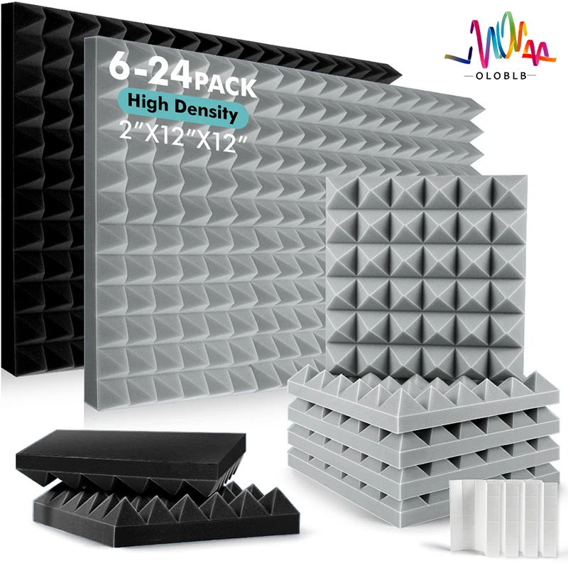 

Self-Adhesive Anti Noise Insulation Wall Panels, Sound Absorption Treatment Panel, High Density Sponge, 6 Pcs, 12 Pcs, 24 Pcs