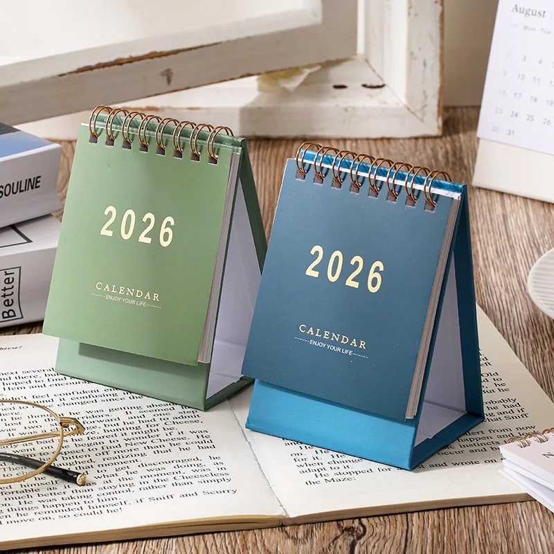 1pcs Simple 2026 Desk Calendar Desktop Note Memo Creative Table Ornament Daily Reminder Message Notebook for Office & Home