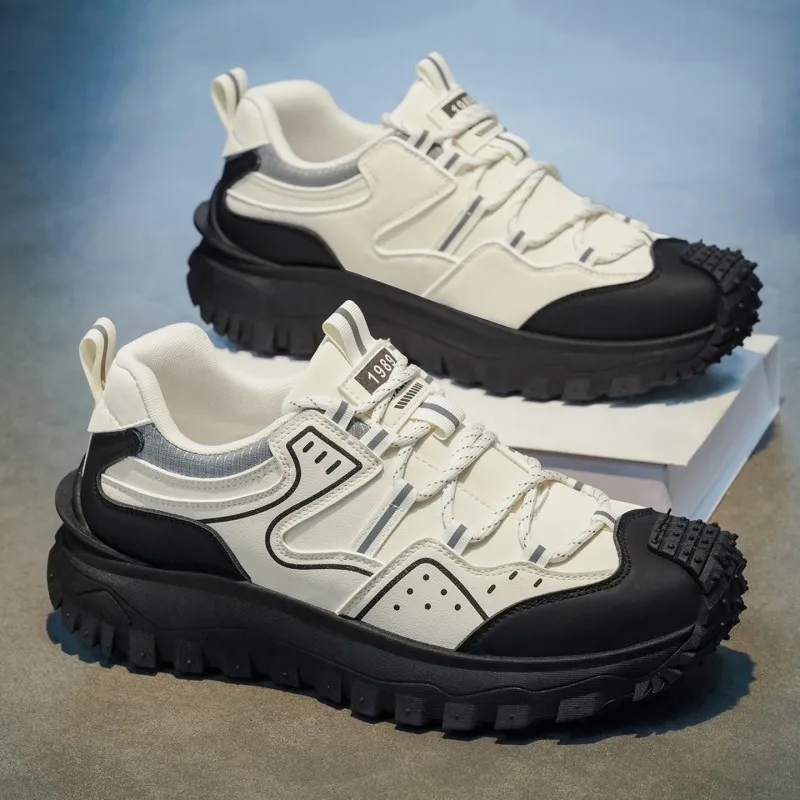 2026 Autumn Mens Casual Shoes Comfortable Fashionable Leather Footwear Youth Solid Colour Sports Man Trendy Anti Slip Sneakers 7