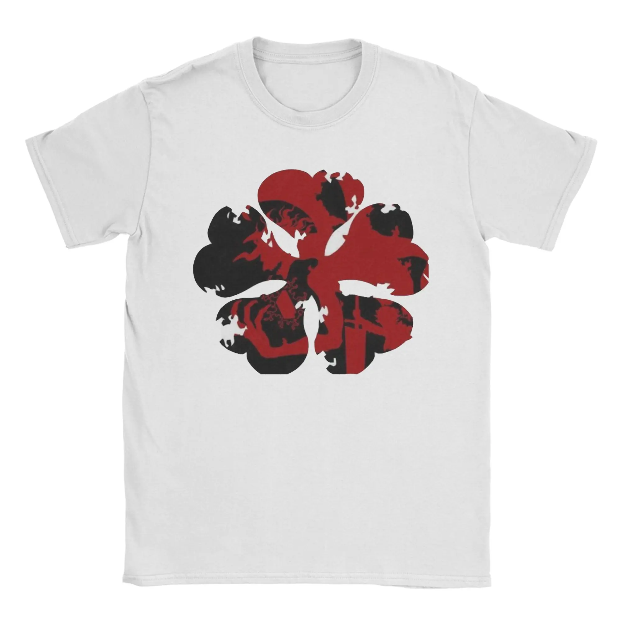 five leaf Black Anime Clover T Shirt  Hip Hop T Shirts Short Sleeve Y2K Fun Tshirt Summer 100% Cotton 4XL 5XL 6XL Tees