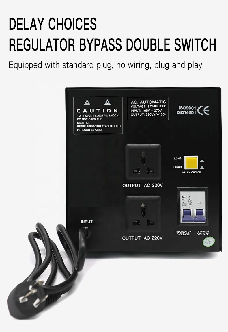 Single Phase 3KW 5KW Aluminium Automatic Voltage Regulator Stabilizer 110v 220v 230v 10kva Stabilizer 5000W Voltage Regulator