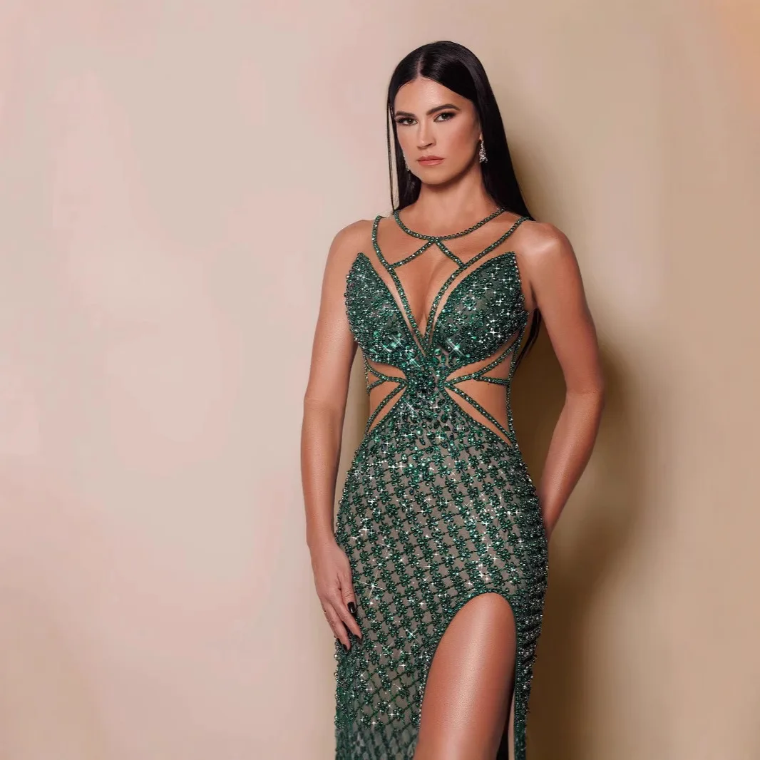 

Сексуальное длинное вечернее платье с блестящими бусинами на талии Bal Me, Новое поступление, высокая талия, длина до пола, Par Dr