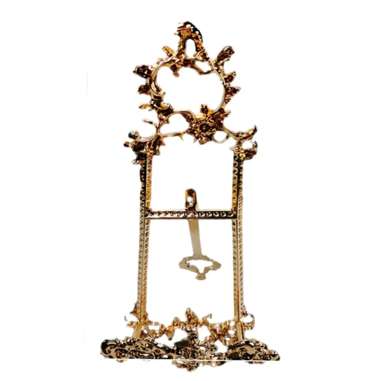 Antique Look Brass Display Stand Tabletop Easel Decorative Shelf Display Stands for Art and Signs