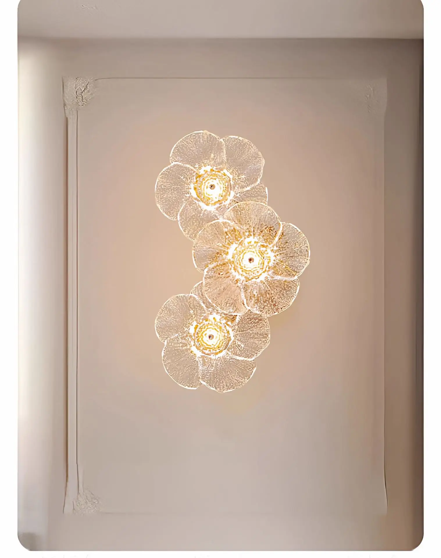 Crystal flower wall lamp, modern living room warm white dimmable wall lamp MB98113